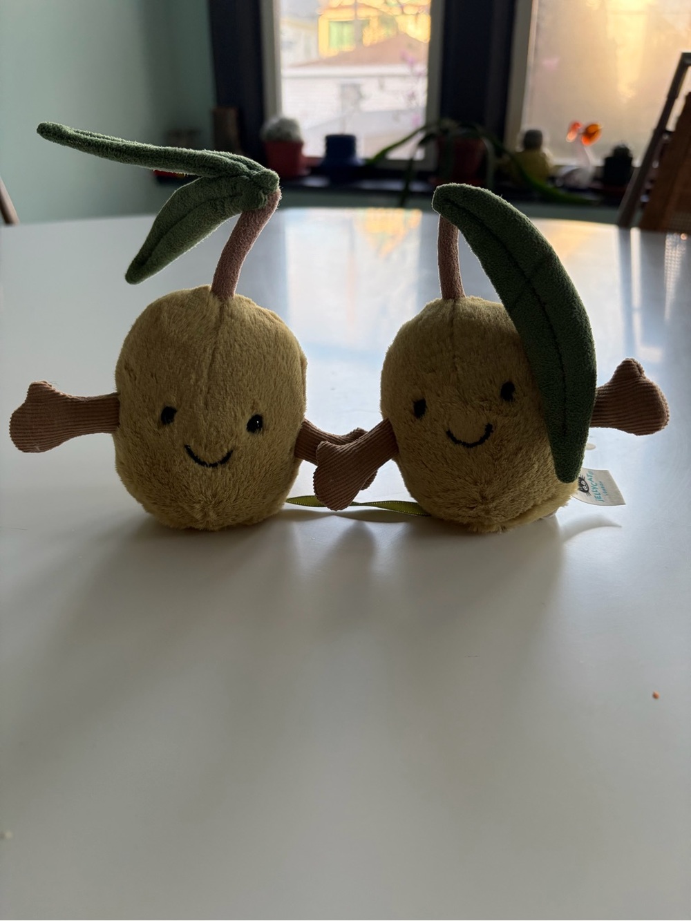 Jellycat Olive Green Plush Toy with Leaf Detail